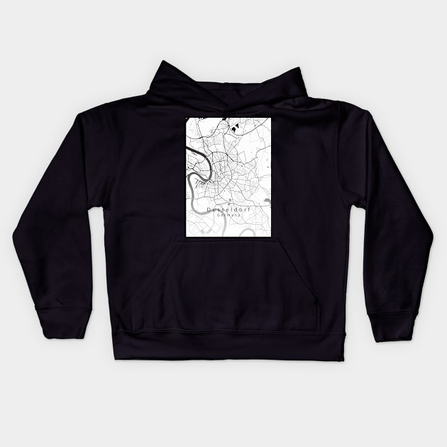 Düsseldorf Germany City Map Kids Hoodie by Robin-Niemczyk